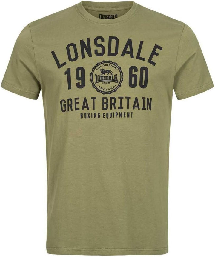 Lonsdale Herren T-Shirt Doppelpack Bangor Doppelpack M Black/Olive, M Black/Olive