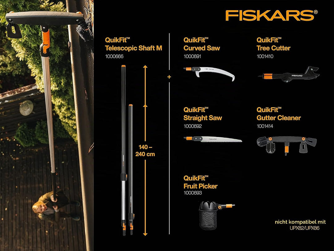 Fiskars Astsäge für kleine Sägearbeiten, Werkzeugkopf, Länge: 52 cm, Gehärteter Stahl, Schwarz/Orang