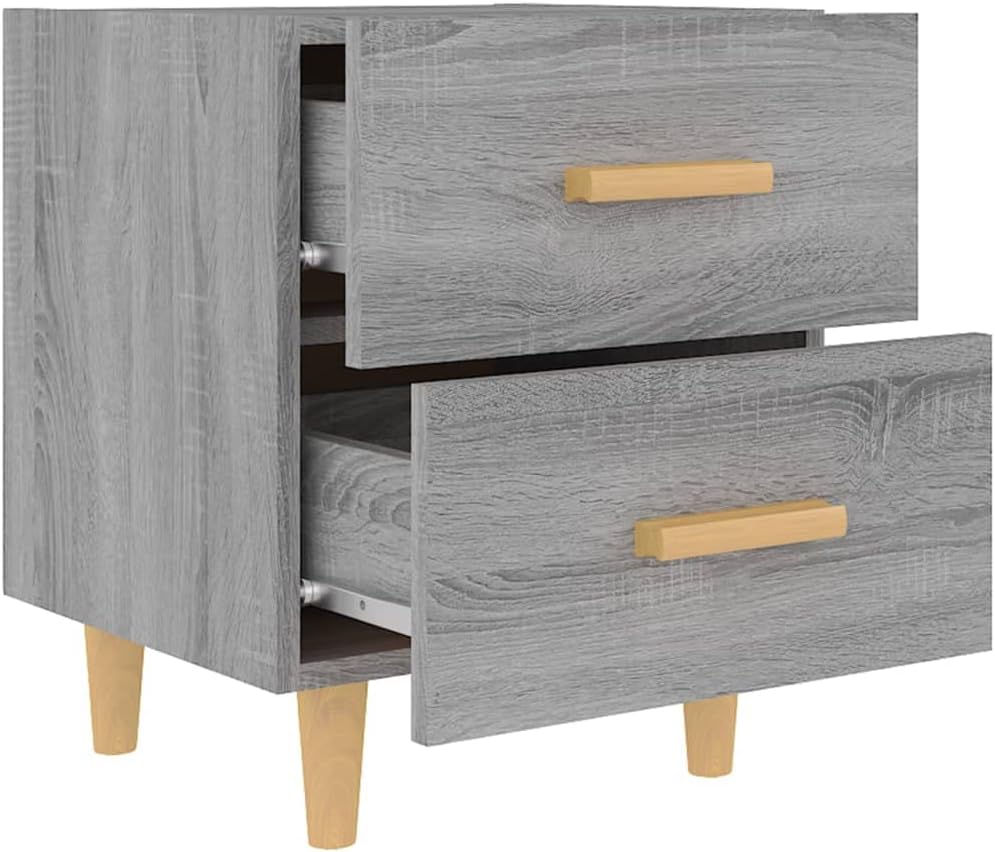 homiuse 44x40x47,5 cm 2 STK Nachttisch NachtkäStchen Grau Sonoma NachtischschräNke Mini Kommode Nach