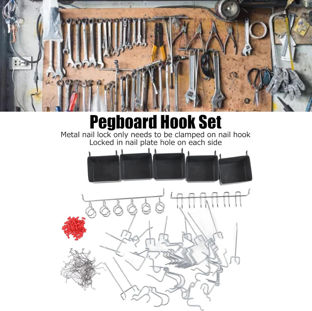 Pegboard Haken Sortiment, Pegboard Zubehör Organizer Kit 114Pcs Universal für Werkbank zur Aufbewahr