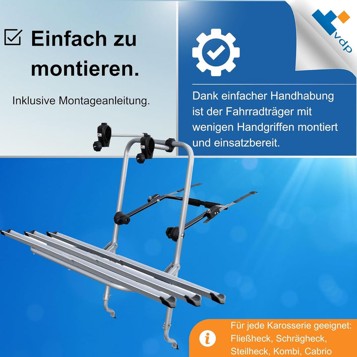 MENABO Logic Fahrrad Heckträger kompatibel mit VW Polo ab 1995 3 Räder Fahrradträger