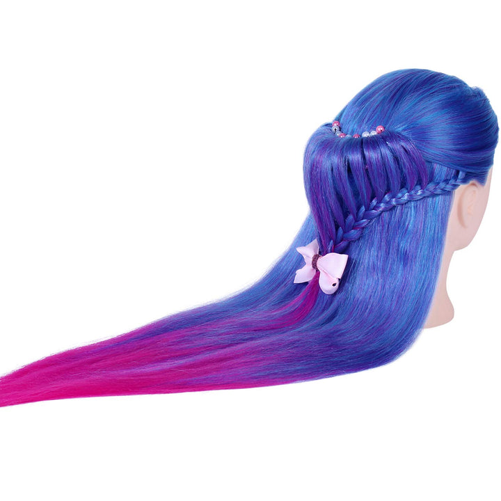 TopDirect 66cm/26 Zoll Übungskopf Frisierkopf Friseur 100% Synthetisches Haar Perückenkopf Trainings