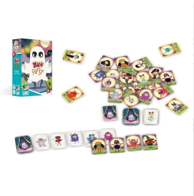 IELLO Buh Party, Kinderspiel, Spannendes Merkspiel, Wer versteckt Sich hinter den Kostümen? Für 2–6