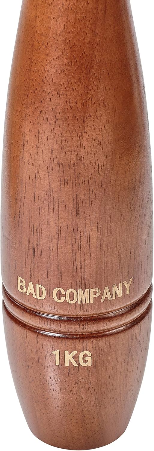 Bad Company Wooden Indian Club Bell I Schwungkeule aus gepresstem Holz inkl. Versieglung I 1-5 kg A