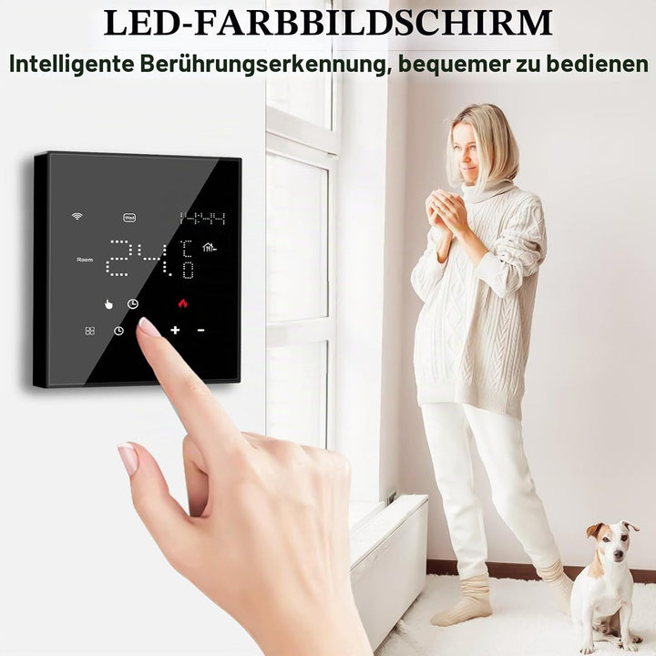WiFi Smart Thermostat für Wasser Fussbodenheizung &amp; Gasboiler, Programmierbar Raumthermostat Smart D