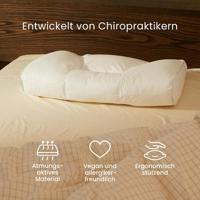FOSSFLAKES Nordic Sleep by Chiropractic - Nackenstützkissen mit Bezug, die Ultimative Lösung für Nac