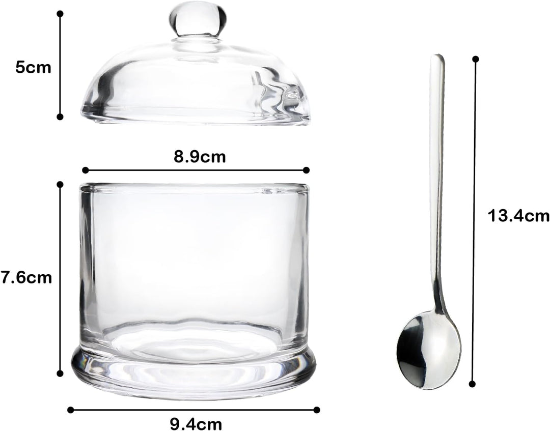 HillSpring Salzkeller aus Dickem Glas mit Edelstahllöffel, Klarer Behälter für Salz, Zucker und Pfef