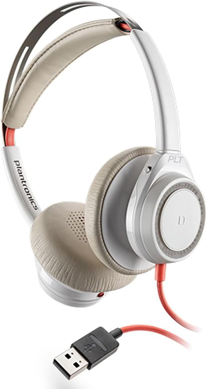 Plantronics Blackwire 7225 - Schnurgebundenes Stereo-Headset ohne Mikrofonarm, Weiss Weiss, Weiss