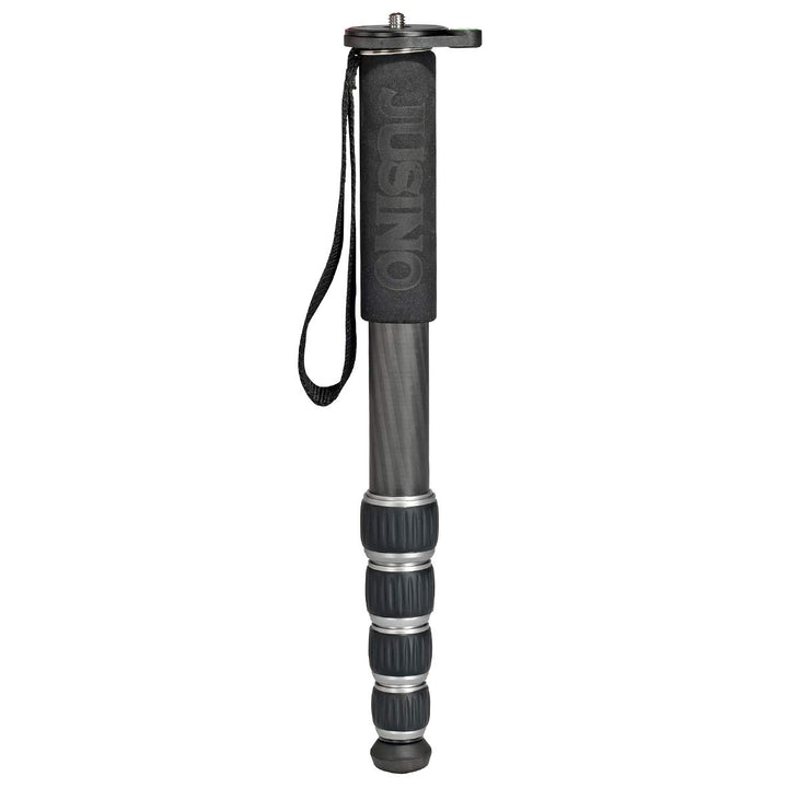 Robustes leichtes Monopod aus hochwertigem Karbon mit 5 Segmenten und Schnelldrehverschlüssen, 40cm