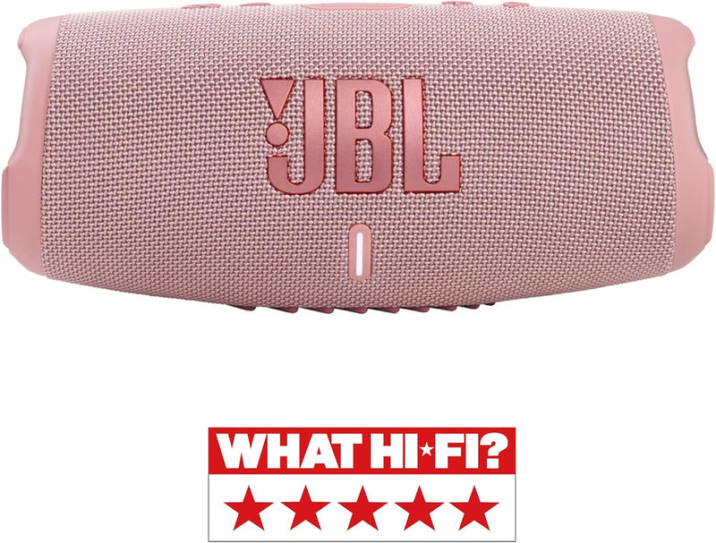 JBL Charge 5 Bluetooth-Lautsprecher in Pink – Wasserfeste, portable Boombox mit integrierter Powerba