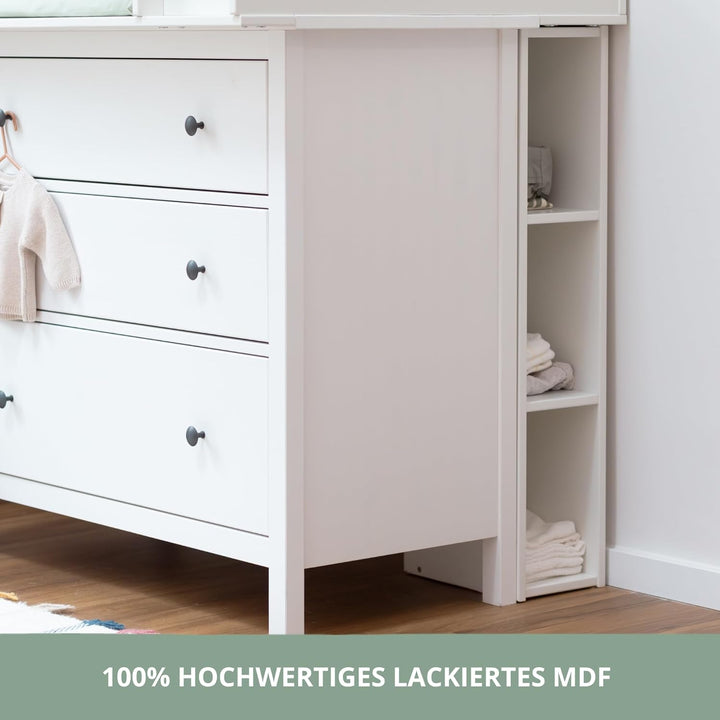 Stauraumregal für IKEA HEMNES Kommode – passgenaues Zwischenregal für Windeln, Babykleidung & Pflege