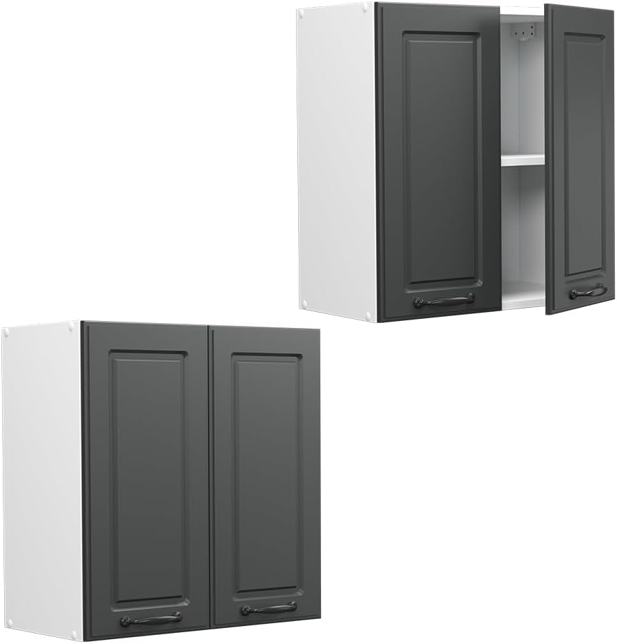 Vicco Hängeschrank R-Line, Anthrazit Landhaus/Weiss, 60 cm Anthrazit Landhaus Hängeschrank 60 cm, An