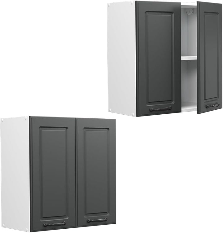 Vicco Hängeschrank R-Line, Anthrazit Landhaus/Weiss, 60 cm Anthrazit Landhaus Hängeschrank 60 cm, An
