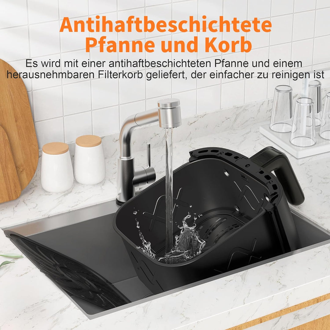 CROWNFUL Luftfritteuse 6.5L, 7QT Heissluftfriteuse elektrische 12 in 1 Öllose Herd , Heissluft Fritt