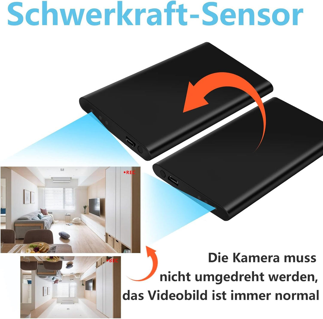 TANGMI Powerbank Kamera 1080P, Schwerkraftsensor, Mini Body Kamera, Loop