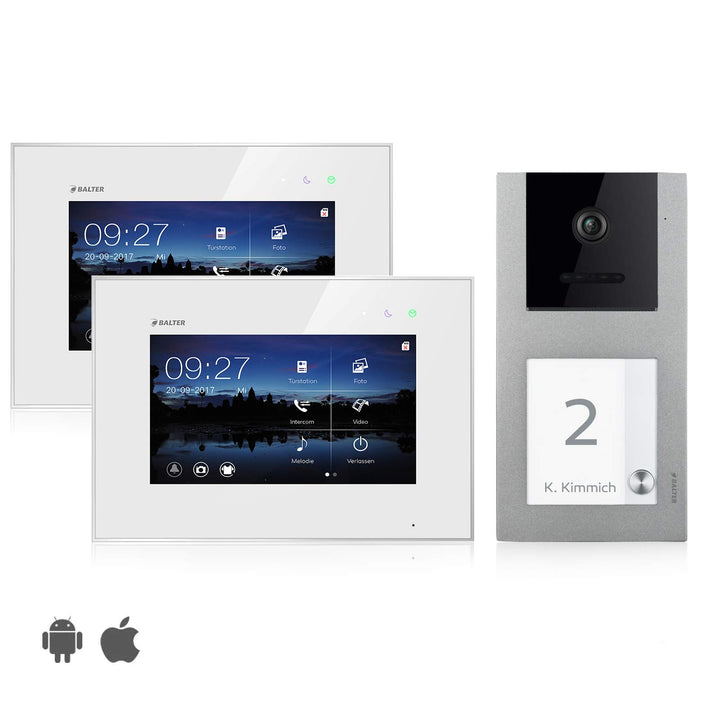 Balter EVO Video Türsprechanlage ✓ Touchscreen 7 Zoll Monitor ✓ Smartphone App ✓ 2-Draht Bus ✓ Aufpu
