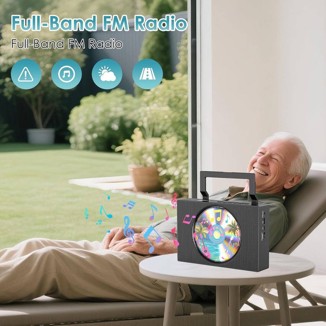 Gueray Radio mit CD Player Tragbar CD-Player Kinder Discman mit Bluetooth Lautsprecher Anzeige Unter