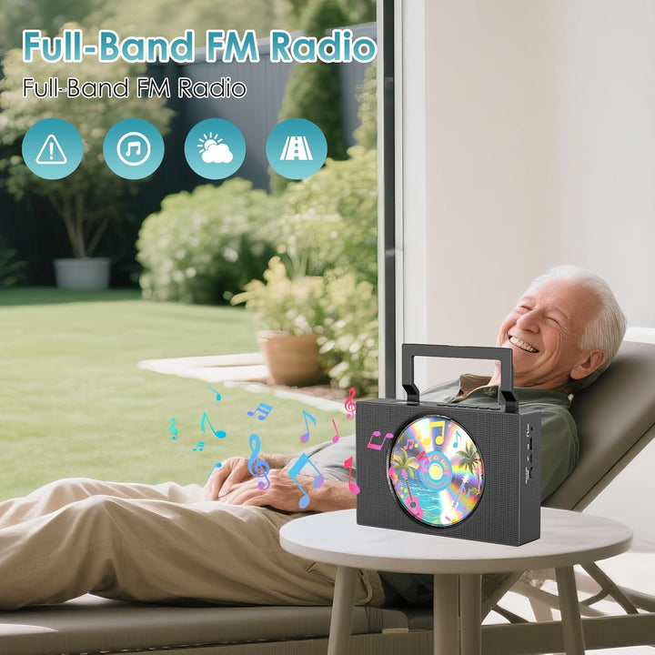 Gueray Radio mit CD Player Tragbar CD-Player Kinder Discman mit Bluetooth Lautsprecher Anzeige Unter