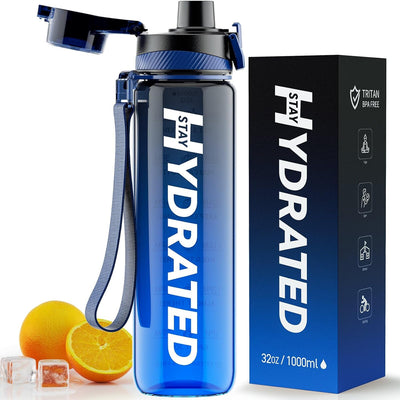 Mevoly Trinkflasche 1L, Wasserflasche BPA-Frei aus Tritan, 1 Liter Trinkflasche Sport Auslaufsicher