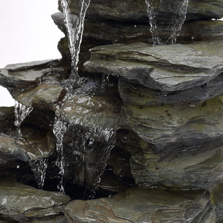 Köhko Springbrunnen Greifensteine Gartenbrunnen in Naturstein-Optik mit LED-Beleuchtung Höhe=56 cm m