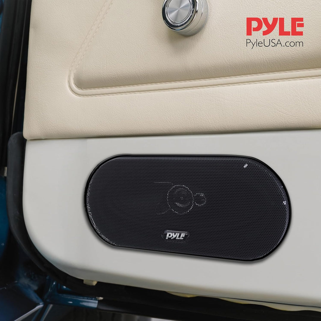 Pyle 3-Wege Universal Auto Lautsprecher - 300W 4"x10" Triaxial, Profi Audio, Tür-/Seitenkompatibel,