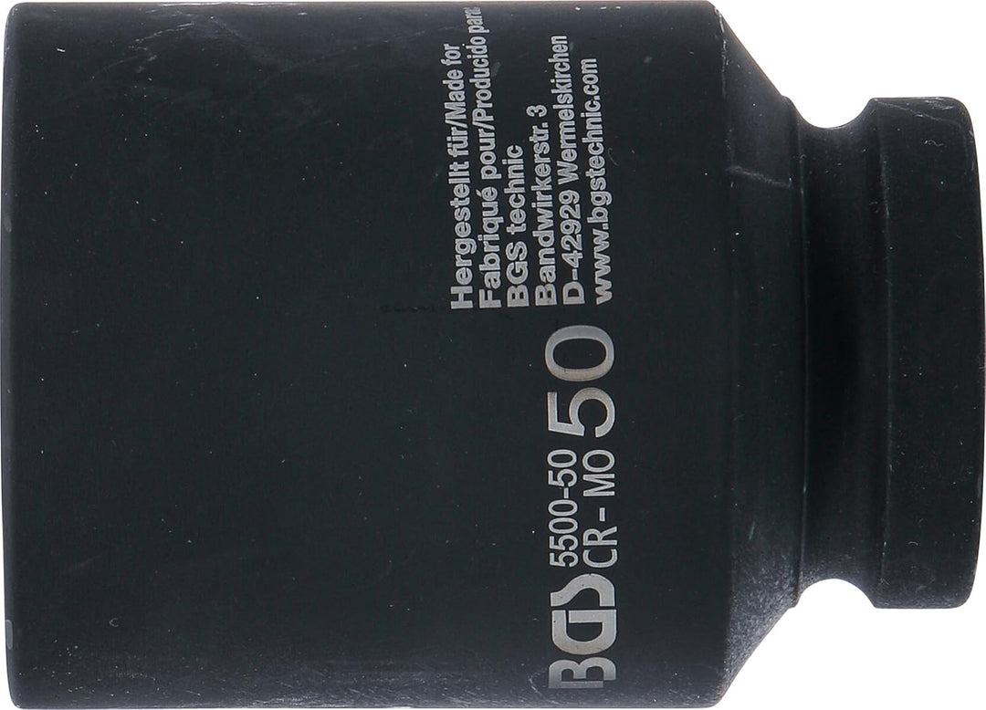 BGS 5500-50 | Kraft-Steckschlüssel-Einsatz Sechskant, tief | 25 mm (1") | SW 50 mm Schlüsselweite: 5