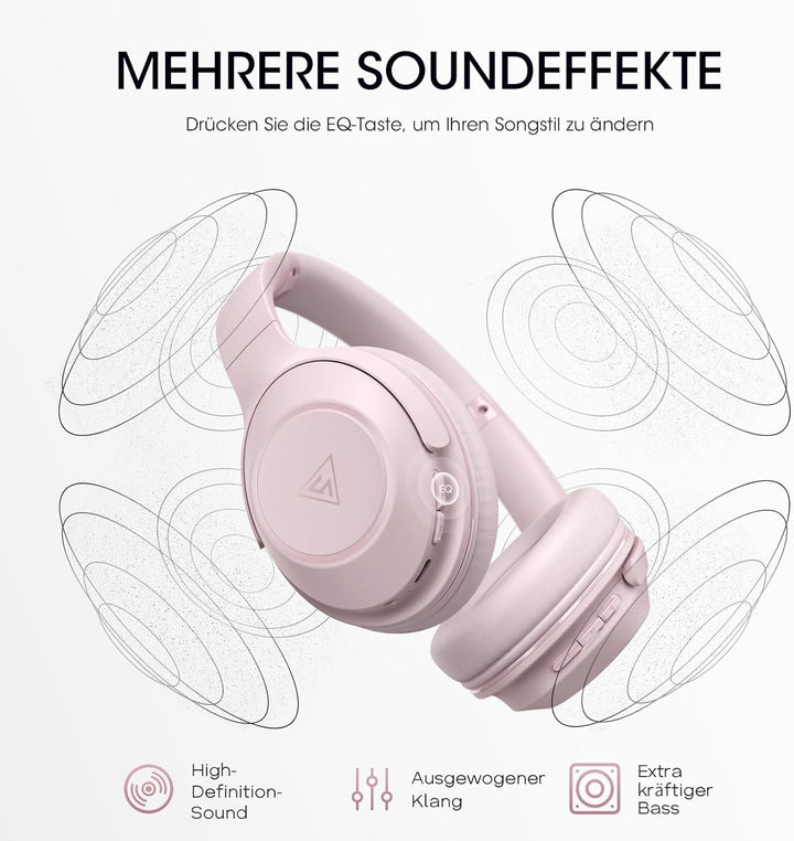 DOQAUS Bluetooth Kopfhörer Over Ear, 70 Stunden Spielzeit,Kopfhörer Kabellos Bluetooth mit 3 EQ-Modi