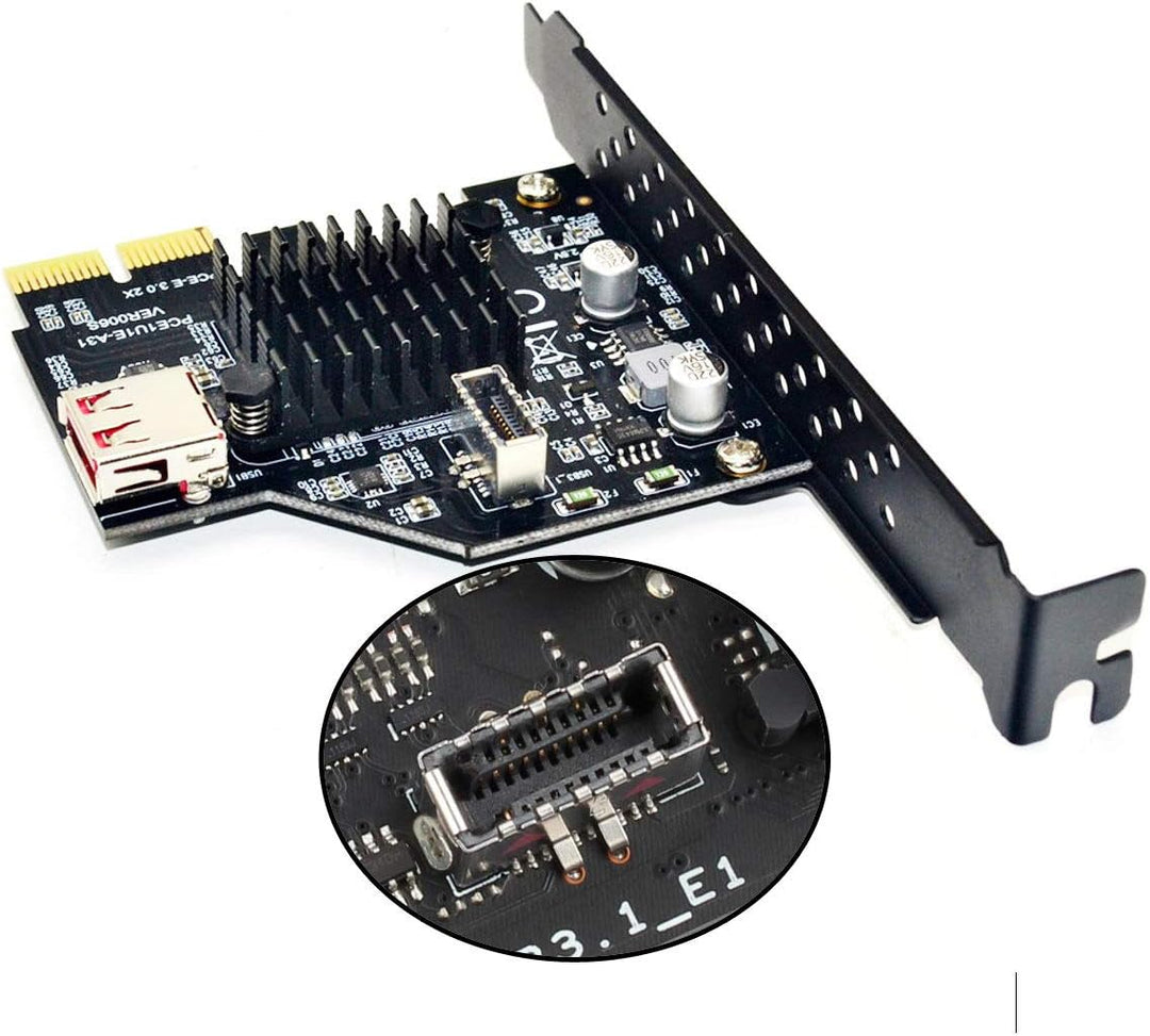 cablecc USB 3.1 Frontblendenbuchse & USB 2.0 auf PCI-E Express Kartenadapter für Motherboard