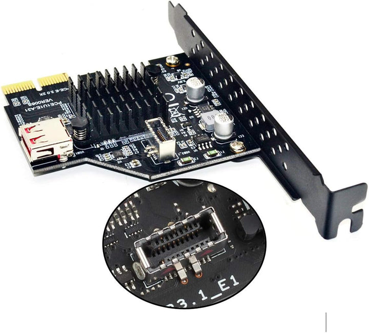cablecc USB 3.1 Frontblendenbuchse & USB 2.0 auf PCI-E Express Kartenadapter für Motherboard