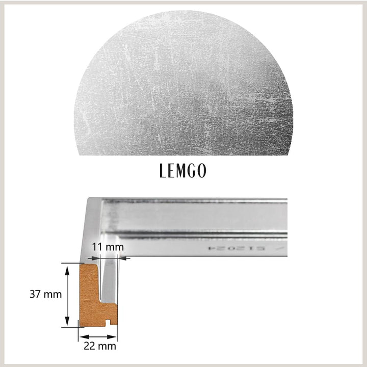 Bildershop-24 Schattenfugenrahmen Lemgo für Keilrahmenbilder und Leinwände 50x75cm Silberglanz Vinta