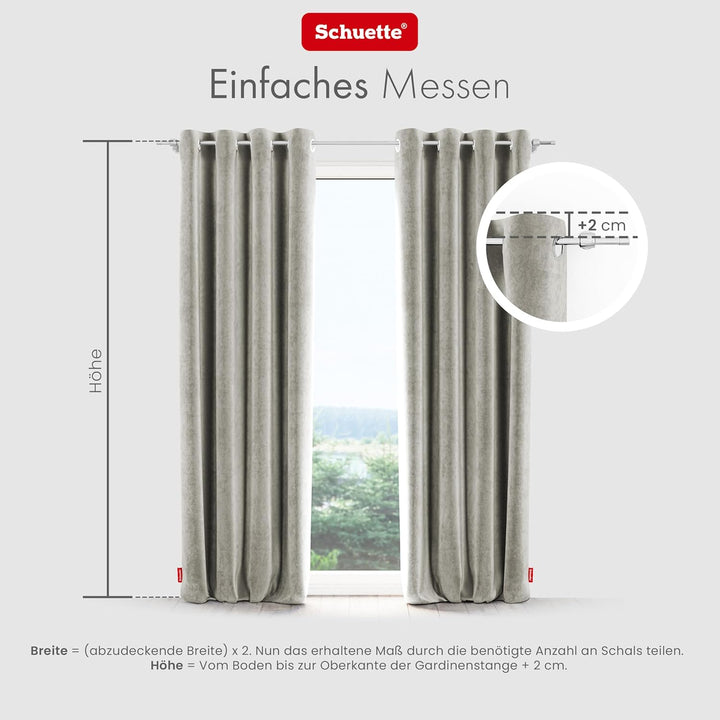 Schuette® Verdunkelungs-Vorhang Gardine mit Ösen ● Millenium Velvet: Grey Goose (Beige) ● 135x130cm