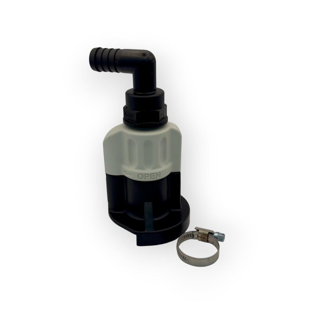 Piusi SEC-Anschluss für AdBlue/DEF- und Wasserfässer mit 90° Ausgang und 3/4"-Schlauchhalter | F1545