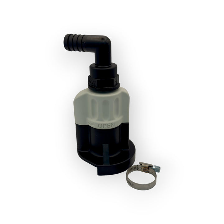 Piusi SEC-Anschluss für AdBlue/DEF- und Wasserfässer mit 90° Ausgang und 3/4"-Schlauchhalter | F1545