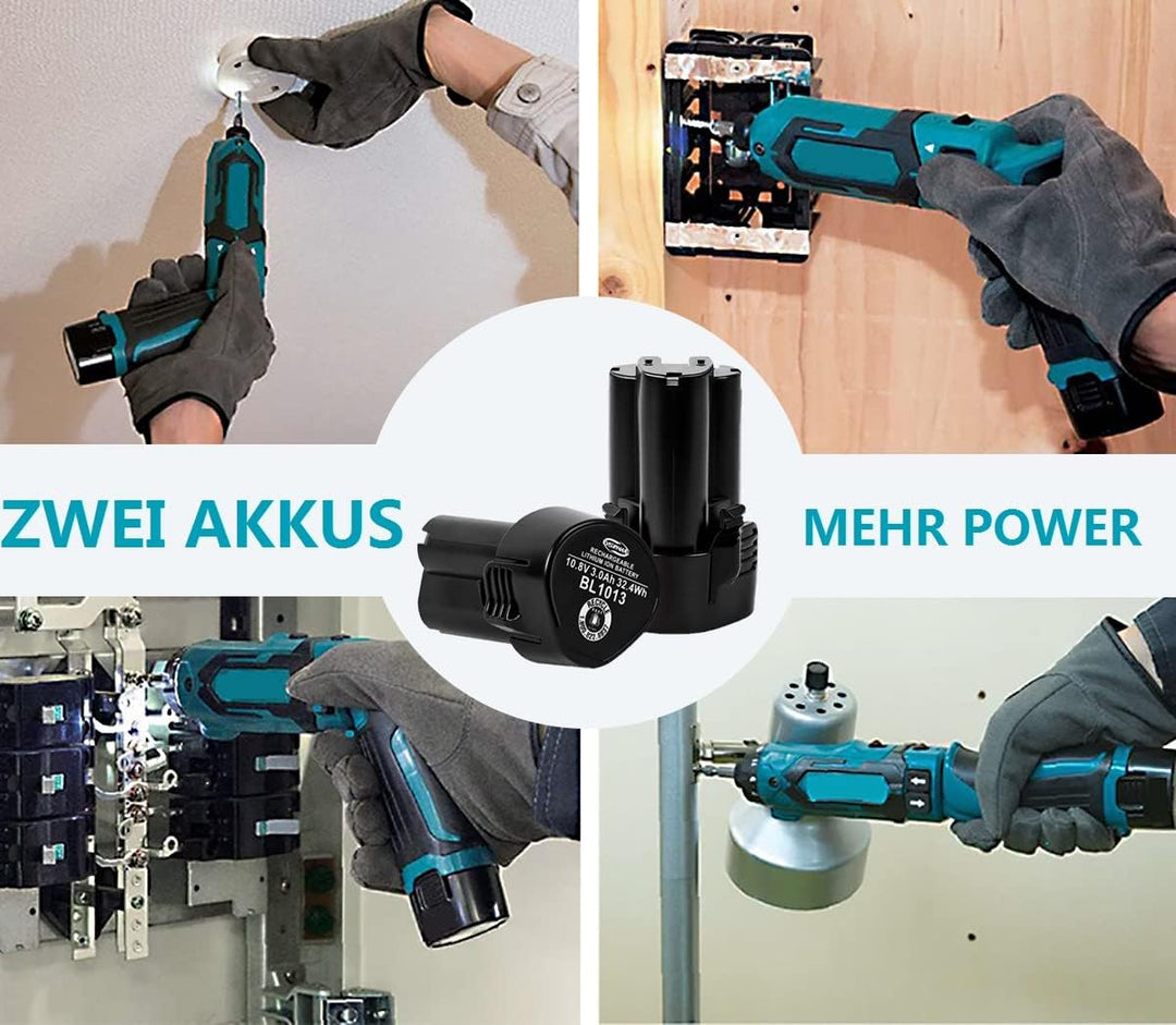 DSANKE 2 Stück BL1013 Akku 10,8V 3,0Ah Li-Ion Ersatzakku für Makita BL1013 BL1014 3,0Ah 10,8 Volt