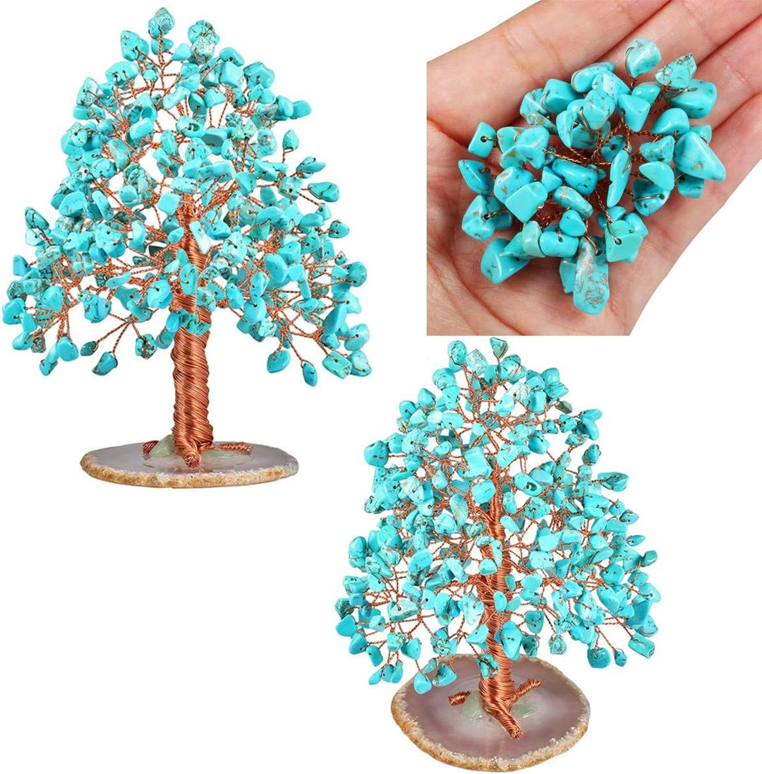 KYEYGWO Geld Baum auf Achat Basis Bonsai Skulptur Figur für Glück Reichtum Gesundheit 5"-5,9" hoch g