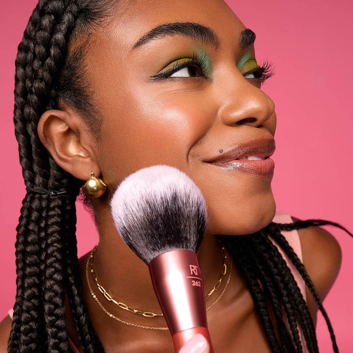 Real Techniques Extra grosser Puderpinsel, grosser Make-up-Pinsel für Puder, flauschiger Kopf für Al