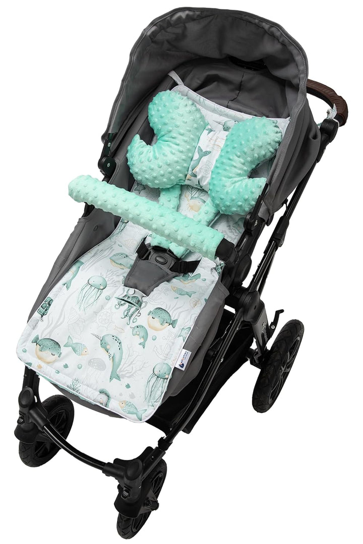 Medi Partners Universal Sitzauflage Kinderwagen &amp; Buggys Sitzeinglage Kinderwagendecke 5tgl Gurtpols