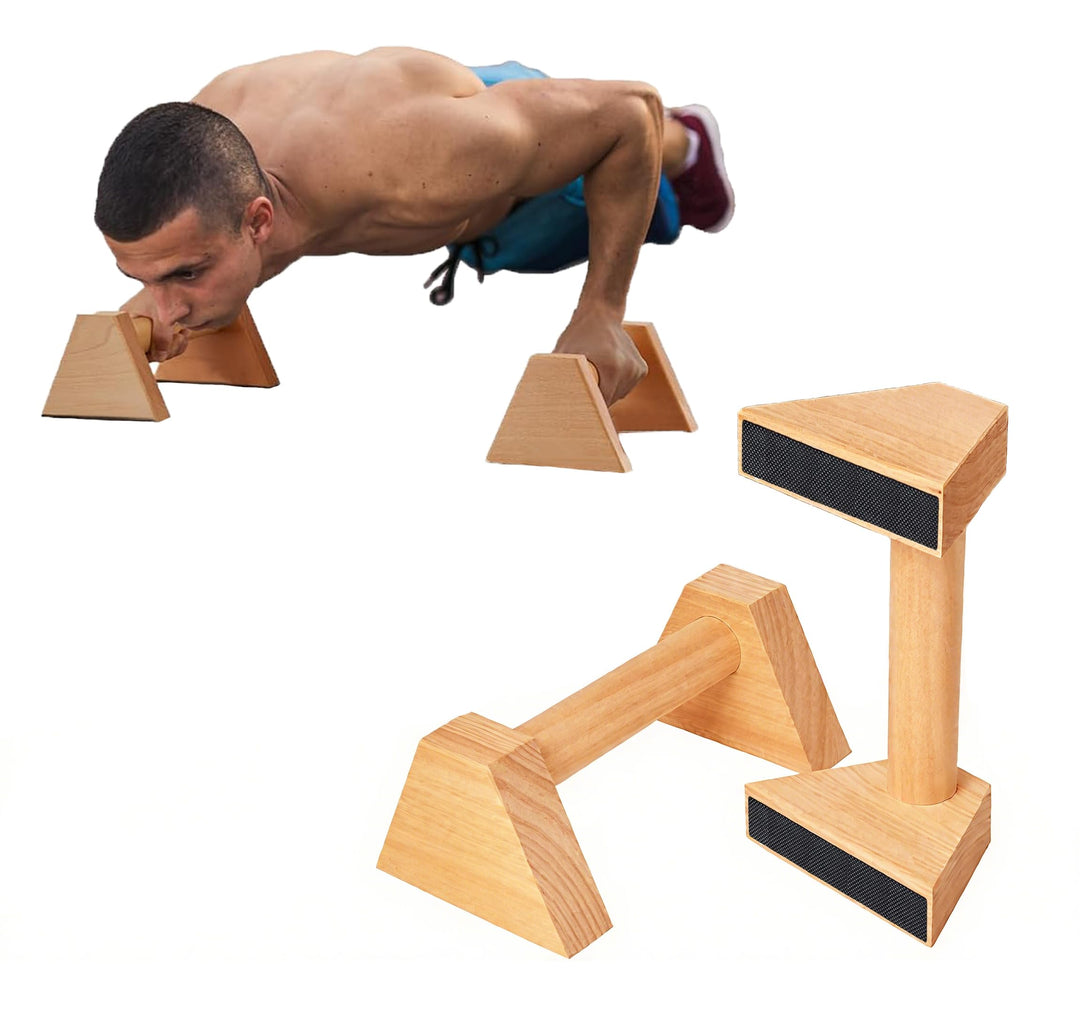 Liegestützgriffe aus Holz, 2 Stück 25cm Gelenksschonende Parallettes Ergonomische, Rutschfeste Hands