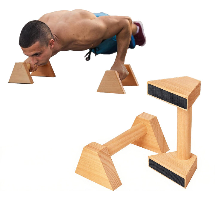 Liegestützgriffe aus Holz, 2 Stück 25cm Gelenksschonende Parallettes Ergonomische, Rutschfeste Hands