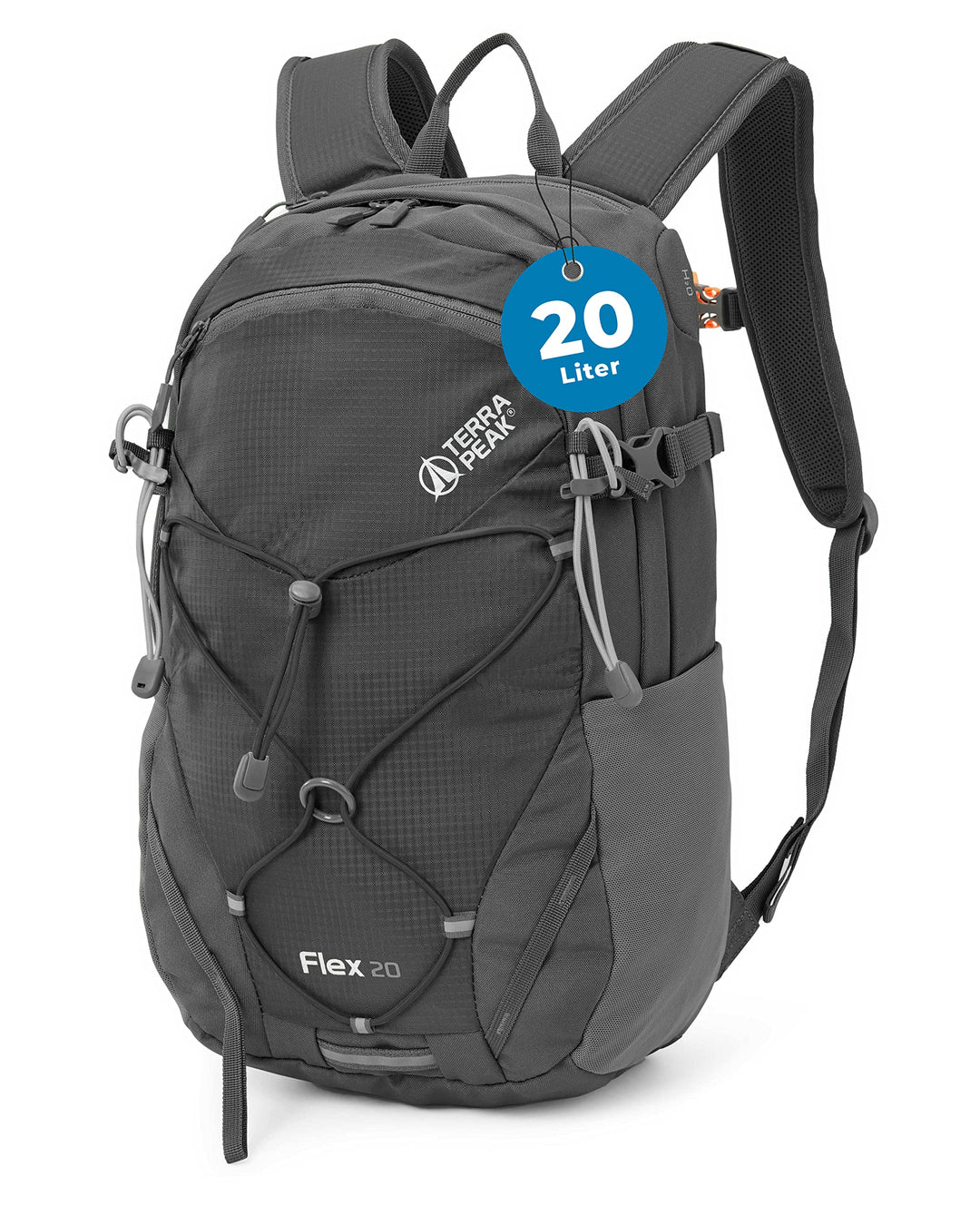 Terra Peak® Premium Wanderrucksack 20L (FLEX 20) klein mit Rückenbelüftung, Regenschutz & Trinksyste