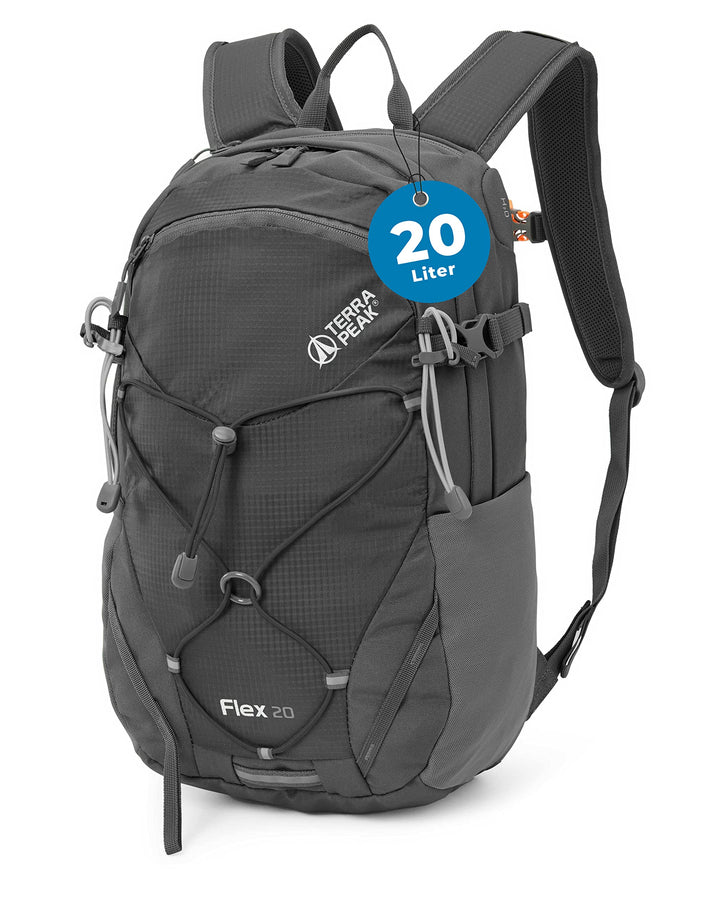 Terra Peak® Premium Wanderrucksack 20L (FLEX 20) klein mit Rückenbelüftung, Regenschutz & Trinksyste