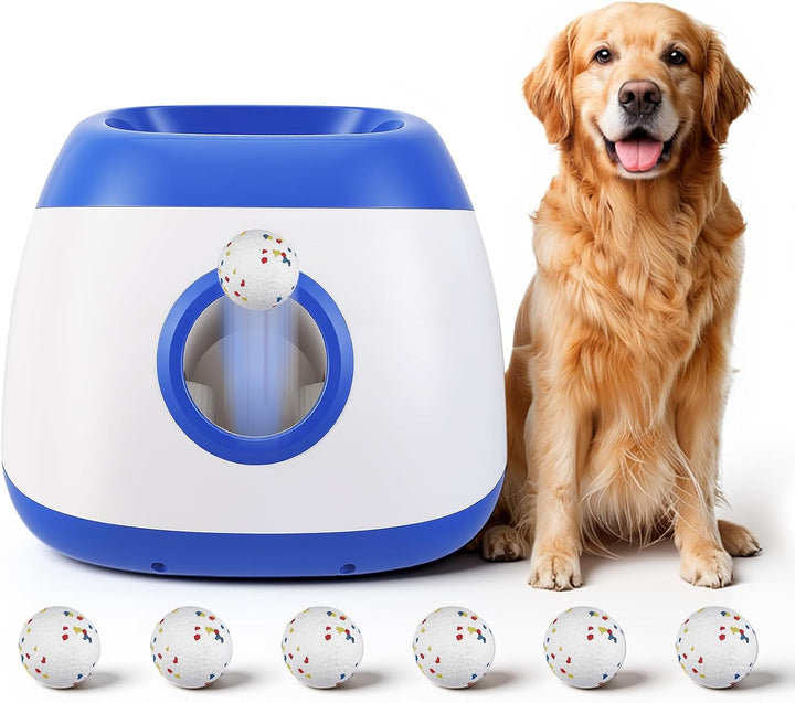 Automatisch ballwurfmaschine Hund,hundespielzeug Ball mit 6 Stück 2 Zoll tennisbälle,Einstellbarer A