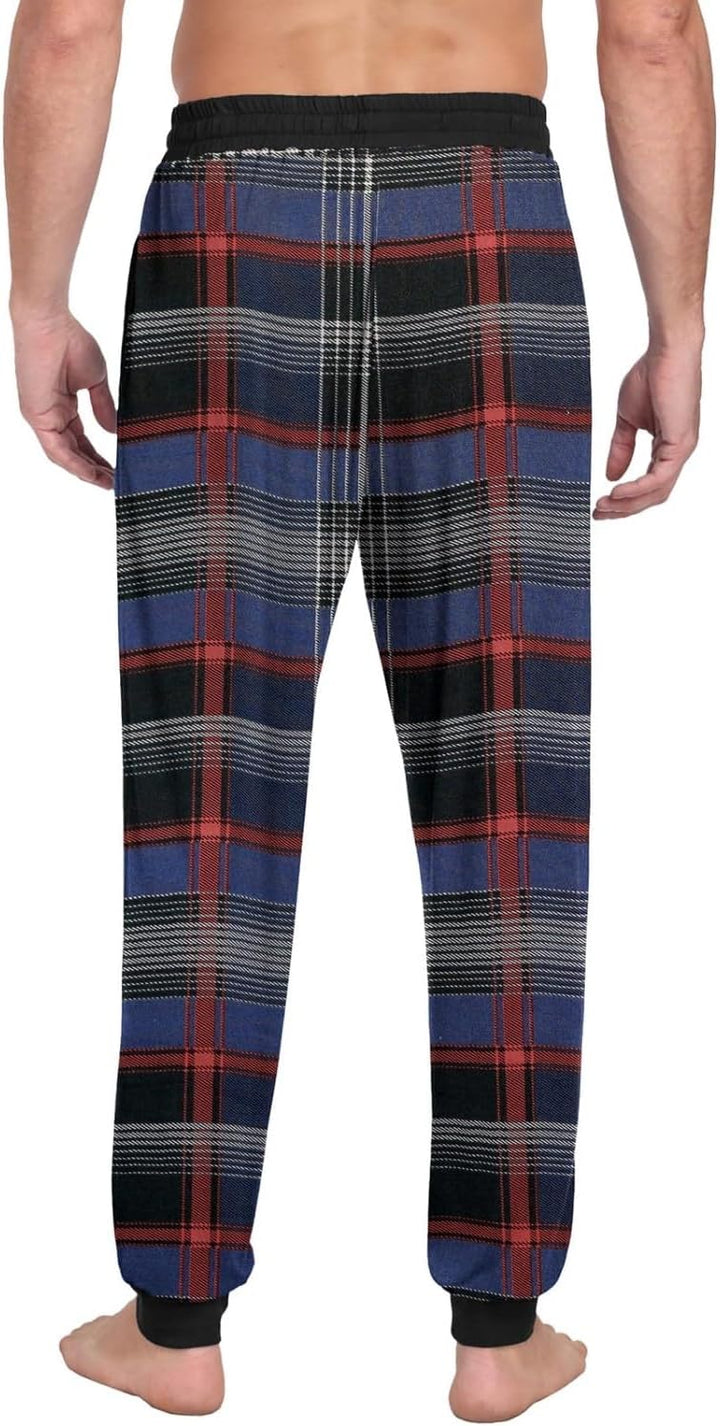 PrinStory Schlafanzughosen Für Herren Lang Pyjamahose Mit Taschen Elastischem Bund Schlafhose Lounge