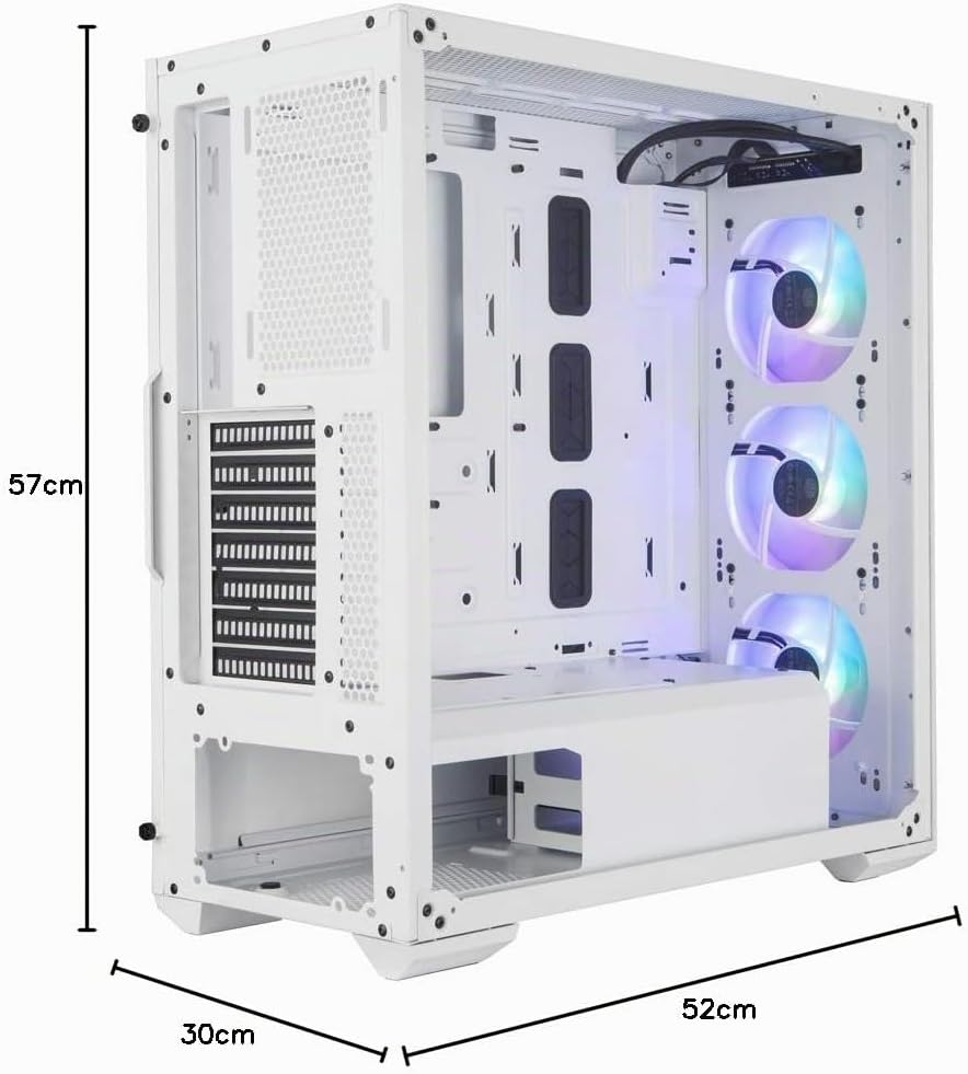 Cooler Master MasterBox TD500 Mesh - ARGB-PC-Gehäuse mit 3 vorinstallierten Lüftern x 120 mm, gehärt