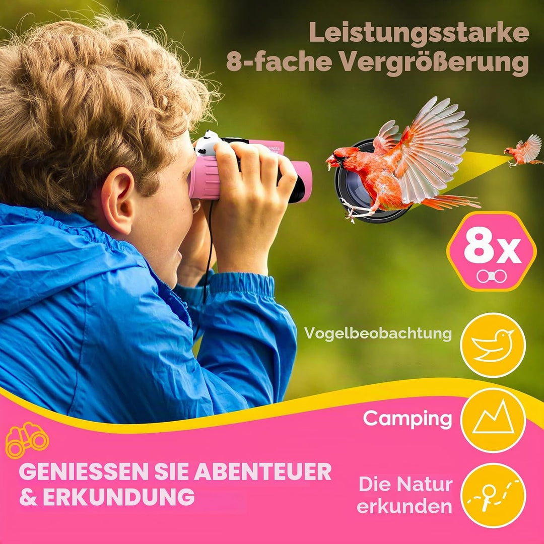 Fernglas für Kinder, Spielzeug für 3–12 Jahre alte Mädchen und Jungen, Vogelbeobachtung, Wandern, 4,