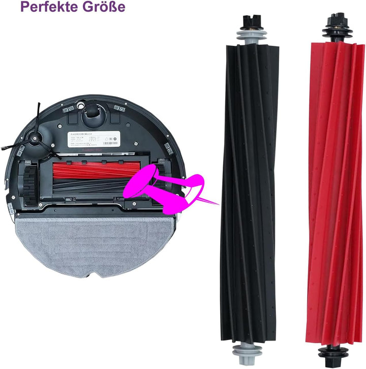 Ersatzteile Zubehör, Trennbare Rubber DuoRoller-Bürste für roborock S8/S8 +/S8 Pro Ultra/Q8 max/Q8 m