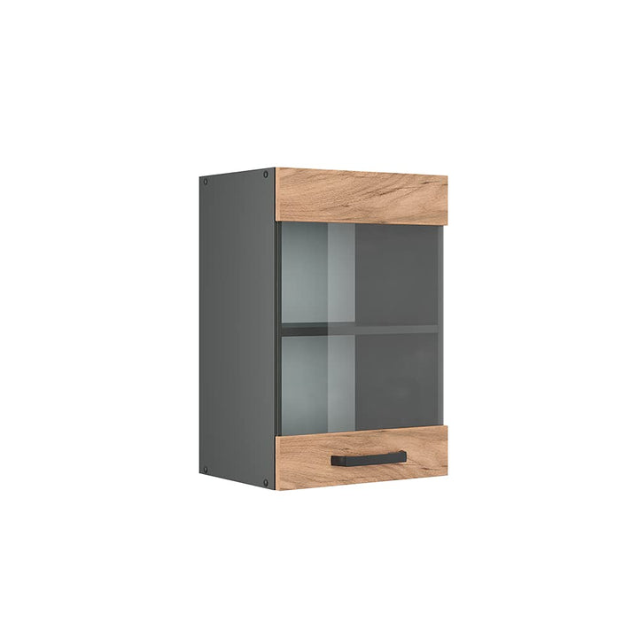 Vicco Küchenschrank Glas R-Line, Goldkraft Eiche/Anthrazit, 40 cm Goldkraft Eiche Hängeglasschrank 4