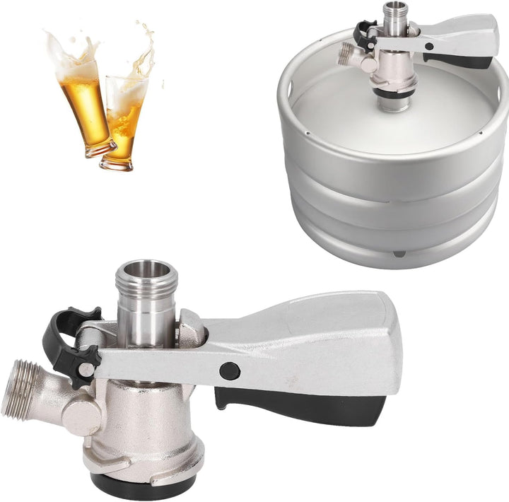 Kegverschluss Zapfkopf Typ D G5/8 Gewinde Keg Zapfanlage mit Überdruckventil, 304 Edelstahl Brauen B