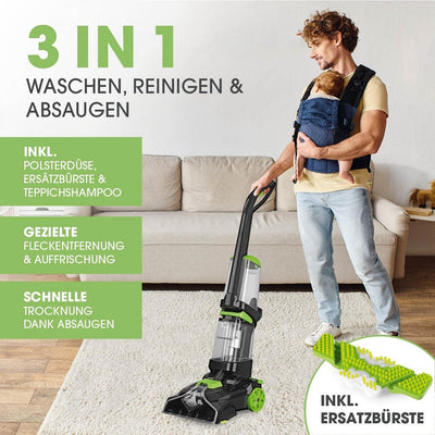 CLEANmaxx Teppich- & Hartbodenreiniger PRO zum Reinigen nahezu aller Hartböden und Auffrischen von T