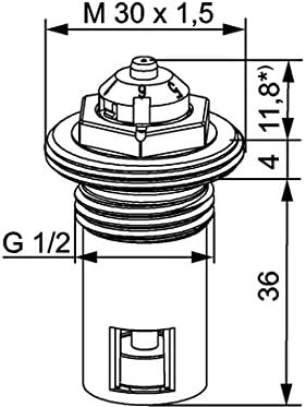 HEIMEIER Thermostat-Oberteil für VHK mit genauer Voreinstellung, G 1/2 Weiss